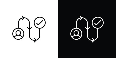 Customer journey icon - Line Style. symbol template design
