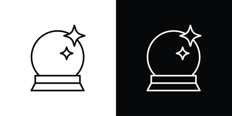 Crystal ball icon - Line Style. symbol template design