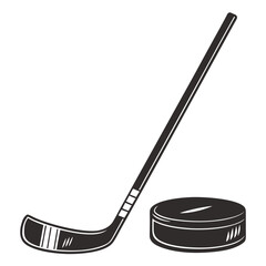 Hockey stick and puck for sport equipment