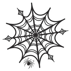 Spider web silhouette with a spider
