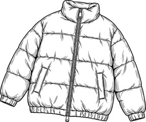 Puffer jacket winter coat outerwear fashion clothing apparel padded warm style