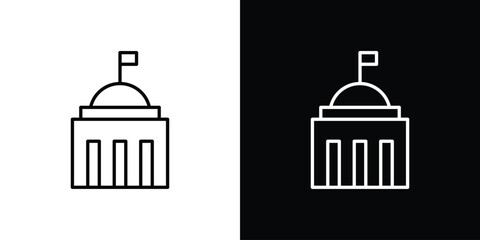 City hall building icon - Line Style. symbol template design