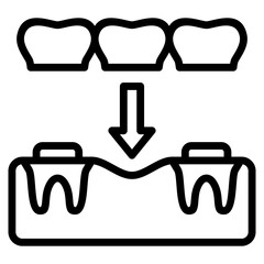 Dental Bridge  Icon Element For Design
