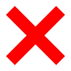 Obraz premium Red cross mark icon symbol with transparent background for alerts and errors 