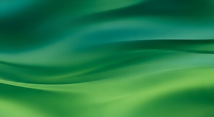 Obraz premium Abstract green background with flowing waves, creating a serene and organic feel, perfect for naturethemed designs and calming visuals