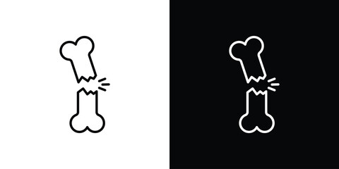 Broken bone icon - Line Style. symbol template design