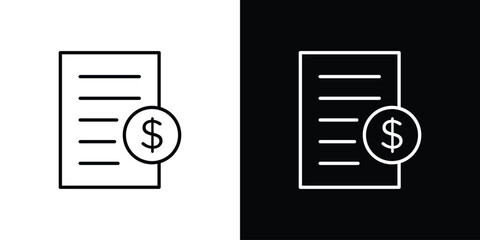 Bill paid icon - Line Style. symbol template design