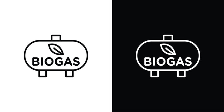 Biogas icon - Line Style. symbol template design