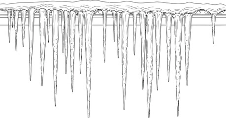 Icicles ice winter cold frozen snow hanging danger thaw weather season white