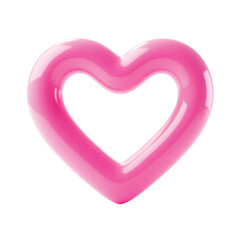 a-glossy-3drendered-heart-shape-in-a-vibrant-pink