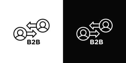 B2B icon - Line Style. symbol template design