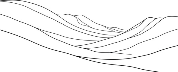 Abstract landscape background hills mountains lines contour nature scenery
