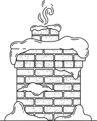 Chimney snow winter christmas house brick smoke cold season holiday home xmas