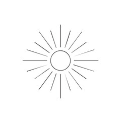 Obraz premium Boho sunburst line art logo
