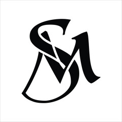   SM, logo SM ,Letter On luxury Logo
