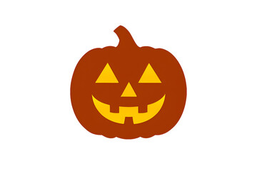 Classic Jack-o'-Lantern with Triangular Eyes and Tooth Smile – Stylized Halloween Pumpkin on White Background