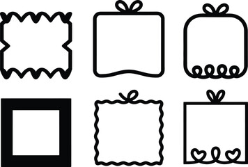 Unique black and white frames and borders for design projects, modern graphic elements