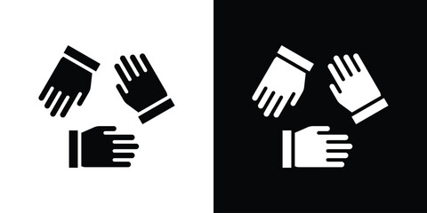 Teamwork icon. Black and white simple flat design icon