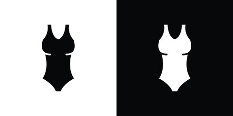 Swimsuit icon. Black and white simple flat design icon