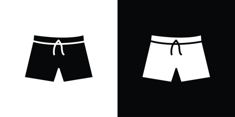 Swim shorts icon. Black and white simple flat design icon © Abstractor