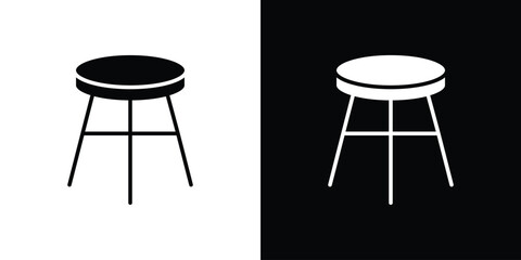 Stool icon. Black and white simple flat design icon