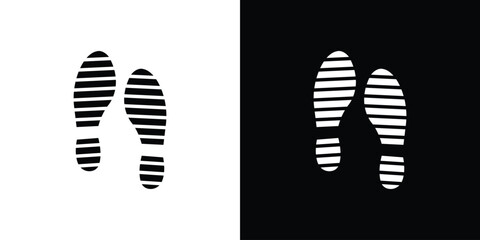 Shoe print icon. Black and white simple flat design icon
