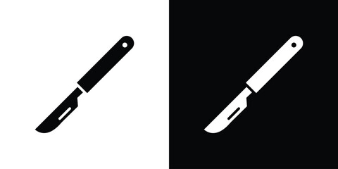 Scalpel icon. Black and white simple flat design icon
