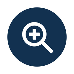 Fototapeta premium Magnifying glass with plus sign icon for zoom and search