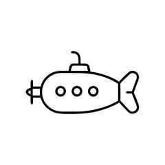 Obraz premium Simple outline of a submarine in a minimalist style concept of icons 