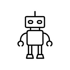 Obraz premium Simple line drawing of a robot character standing upright 