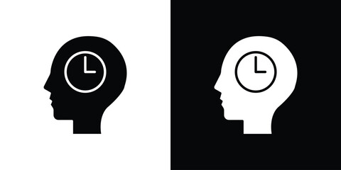 Patience icon. Black and white simple flat design icon