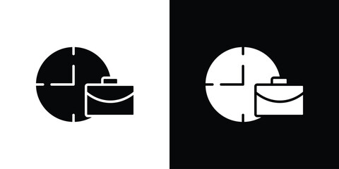 Office time icon. Black and white simple flat design icon