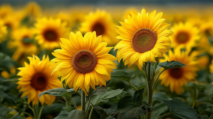sunflower field in summer