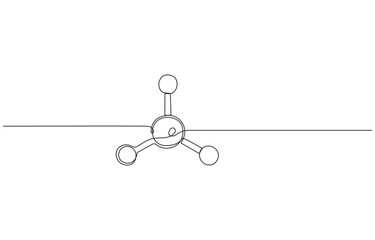 Molecular Structure Physics Biology in one continuous line art Vector illustration,1