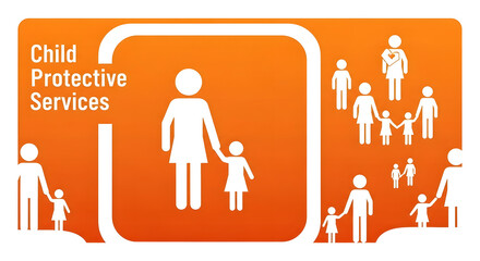Child Protective Services illustration showing families and support systems.
