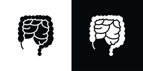 Gut icon. Black and white simple flat design icon