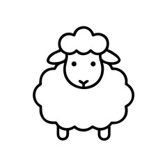 Fototapeta premium Cartoon sheep illustration with fluffy body and cheerful expression 