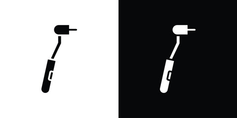 Dental drill icon. Black and white simple flat design icon