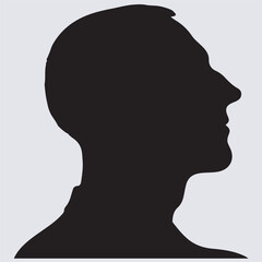 a man head icon silhouette vector art illustration, silhouette of a man head