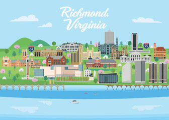 Richmond x Virginia x Landmarks x Map