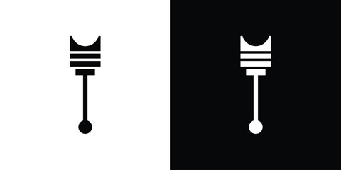 Car Piston icon. Black and white simple flat design icon