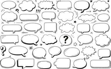 comic speech bubble icon set vector, cartoon dialogue cloud design