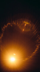 Abstract Natural Sun flare on the black