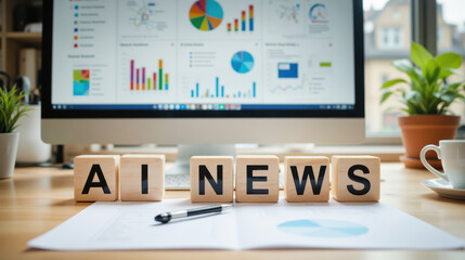 Artificial intelligence industry updates concept for technology blogs and startup newsletters, useful for online publications, corporate reports, and educational analytics materials