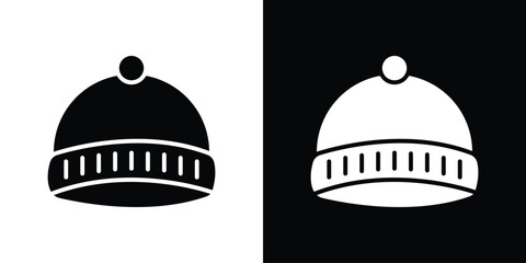 Beanie icon. Black and white simple flat design icon