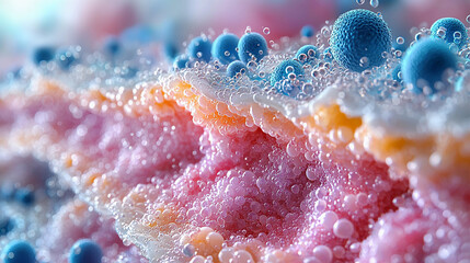 Connective tissue repair and collagen formation under microscope Generative AI