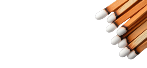 Matches close up on transparent background fire safety concept