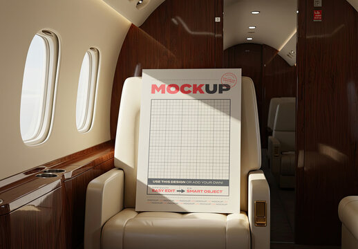 Poster Mockup sit on Private Jet