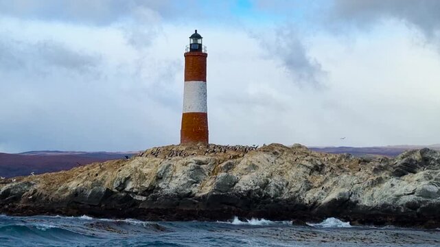 The lighthouse "Les Eclaireurs". The Beagle Strait. Tierra del Fuego. Argentina. 