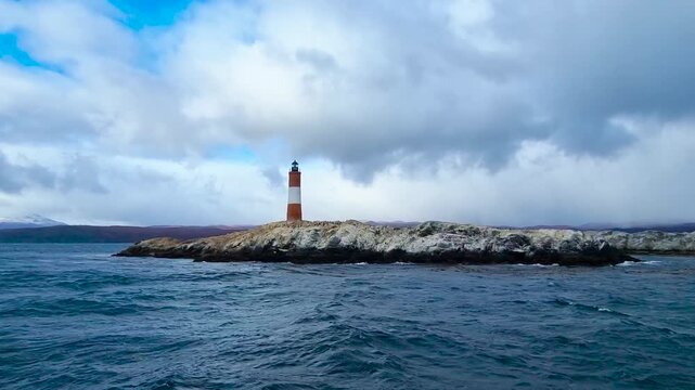 The lighthouse "Les Eclaireurs". The Beagle Strait. Tierra del Fuego. Argentina. 